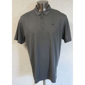 Mens Travis Mathew Short Sleeve Polo‎ Gray Shirt Size XL Cotton Polyester Golf